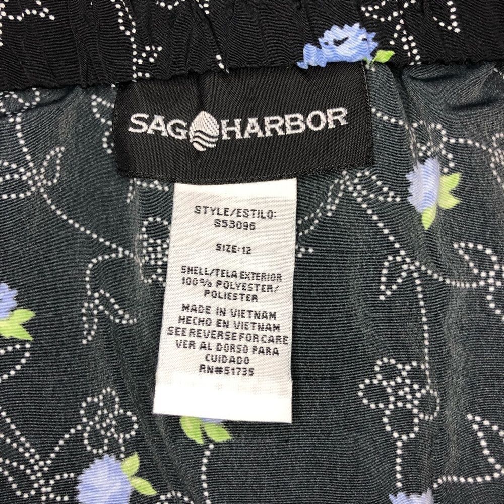 Sag Harbor Black with Blue Floral Design Skirt - Picture 5 of 6